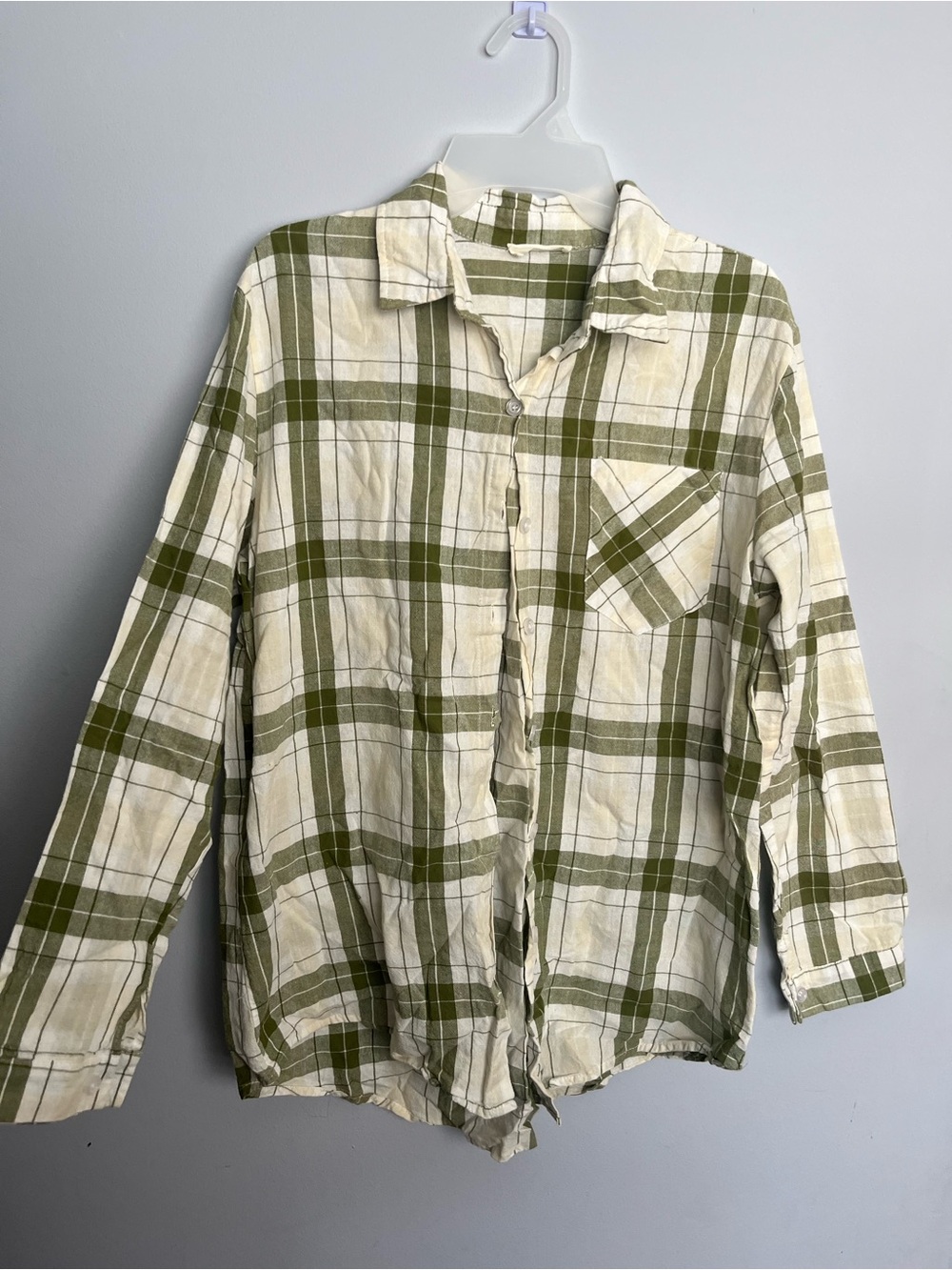 ADORA Green and Cream Plaid Button-Down Shirt